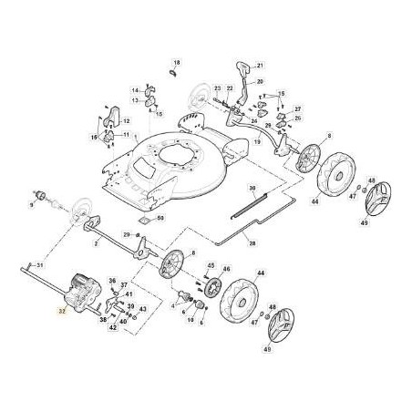 TRANSMISIÓN ELÉCTRICA GT 36V BLDC x MCS47 ORIGINAL STIGA - 181003138/0 | Newgardenstore.eu