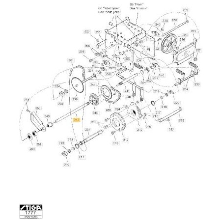 ASSE E BOCCOLA (1074 P) ORIGINALE STIGA - 1812-2001-01 | Newgardenstore.eu