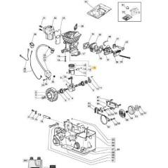 ZYLINDER/KOLBEN D-39 MS 382S -R ORIGINAL STIGA - 383070005/0 | Newgardenstore.eu