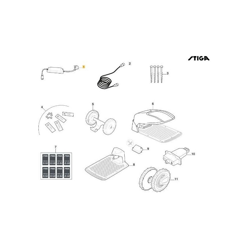ALIMENTATORE ESTERNO ROBOT 4Ah - UK ORIGINALE STIGA - 118204162/0