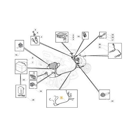 WIRING KIT WITH HEADLIGHTS MP 84C ME ORIGINAL STIGA - 182040183/0 | Newgardenstore.eu