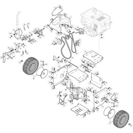 ROUE GAUCHE SnTh NOIR9005 ORIGINAL STIGA - 383680001/0 | Newgardenstore.eu