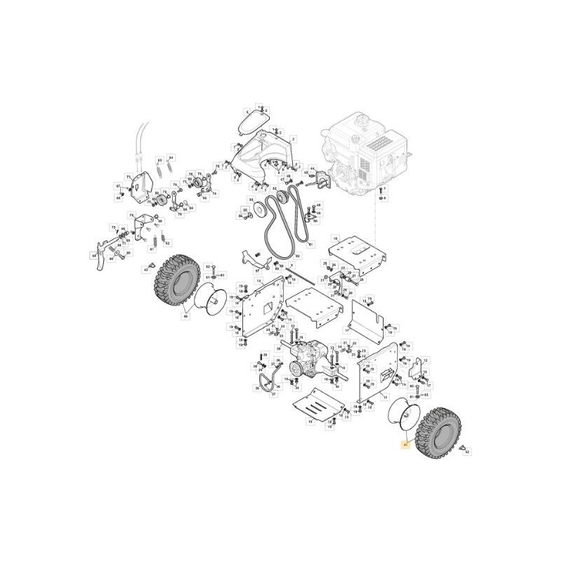 RIGHT WHEEL SnTh BLACK9005 ORIGINAL STIGA - 383680000/0