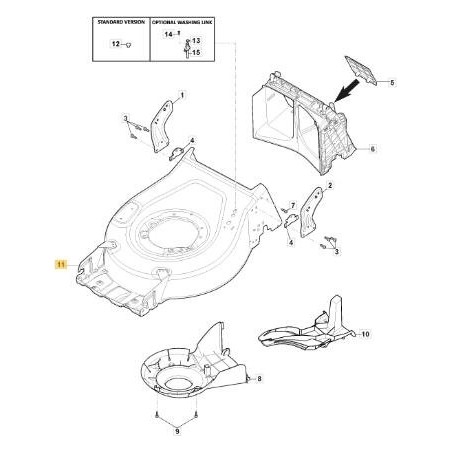 TELAIO CP1 43 U.L. GRIGIO RAGR.STG+CTF ORIGINALE STIGA - 381005034/0 | Newgardenstore.eu