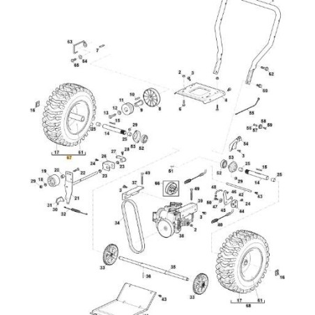 RUEDA COMPLETA DERECHA 16*6.5-8 ORIGINAL STIGA - 118821116/0 | Newgardenstore.eu