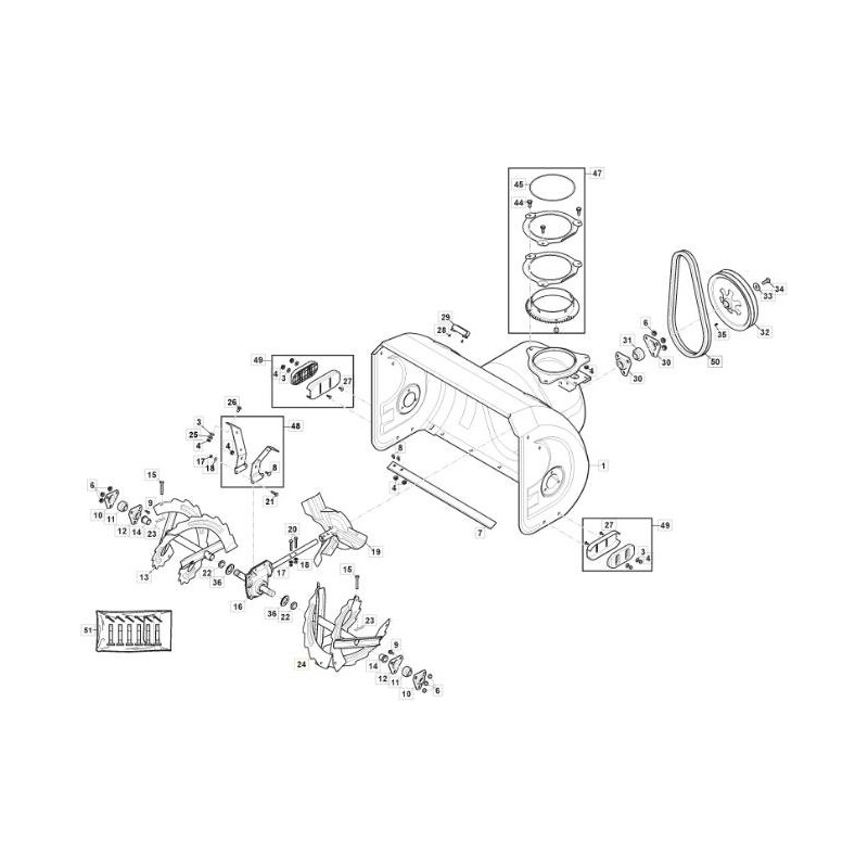LINKE SCHNECKE - ST6272P TRAC ORIGINAL STIGA - 118821181/1
