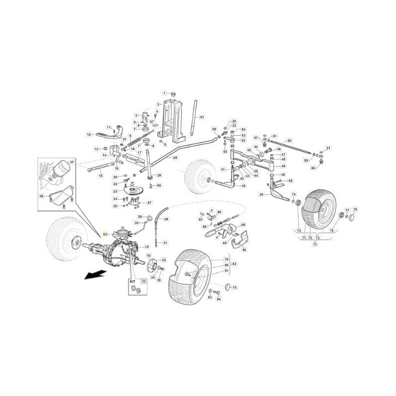 KIT AXE VENTILATEUR-POULIE HG G700 ORIGINAL STIGA - 118830538/0