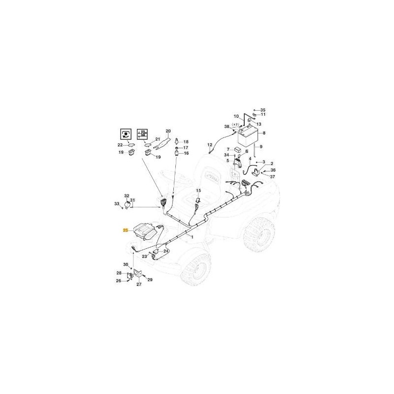 FANALE ANTERIORE LED PC+CAVO FARI ORIGINALE STIGA - 387184254/0