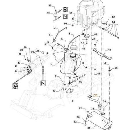TUYAU DE RACCORDEMENT D'ÉCHAPPEMENT MOTEUR HONDA GXV660 ORIGINAL STIGA - 118738260/1 | Newgardenstore.eu