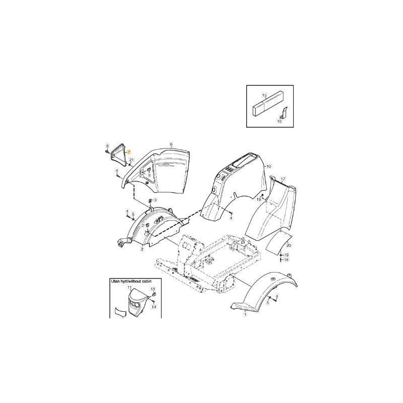 ORIGINAL STIGA YELLOW RIGHT SIDE FUSE COVER - 1135-2504-01