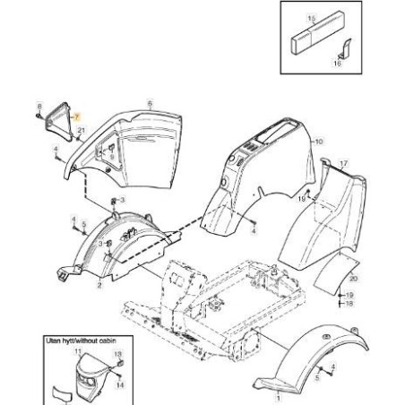 TAPA DE FUSIBLES LATERAL DERECHO ORIGINAL STIGA AMARILLO - 1135-2504-01 | Newgardenstore.eu