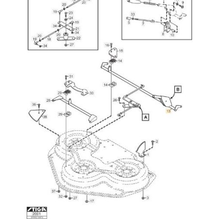 REAR AXLE ASSEMBLY (YELLOW) ORIGINAL STIGA - 1134-7602-01 | Newgardenstore.eu