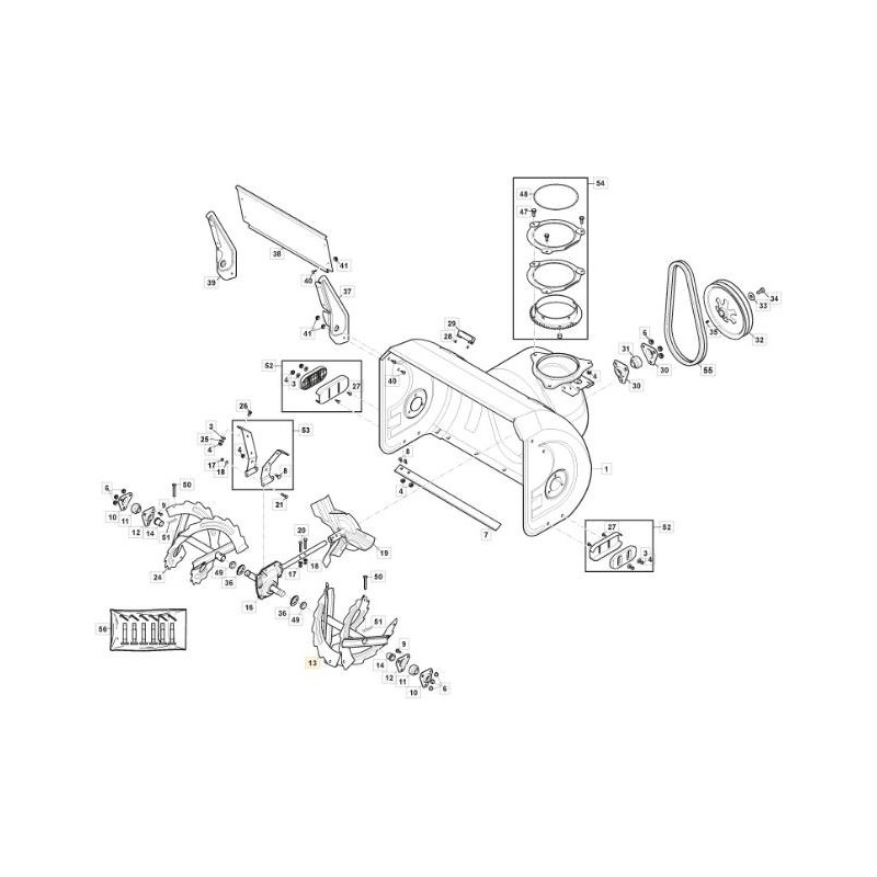 RIGHT AUGER - ST 7276 PH ORIGINAL STIGA - 118821219/1