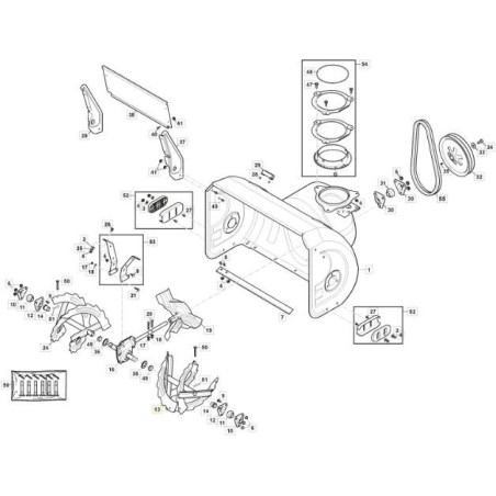 RIGHT AUGER - ST 7276 PH ORIGINAL STIGA - 118821219/1 | Newgardenstore.eu