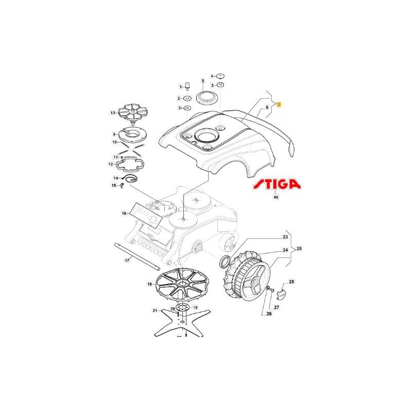 COQUE AUTOCLIP 524S (L200L) ORIGINAL STIGA - 112600153/0
