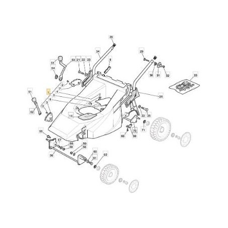 RAHMEN T 48 ABS ROT 30163 L ORIGINAL STIGA - 381001416/2 | Newgardenstore.eu