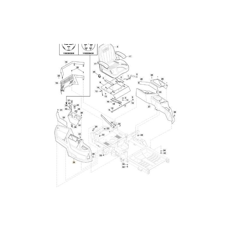 AILE DROITE ORIGINALE STIGA GRIS - 118830226/0