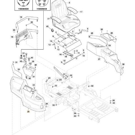 AILE DROITE ORIGINALE STIGA GRIS - 118830226/0 | Newgardenstore.eu