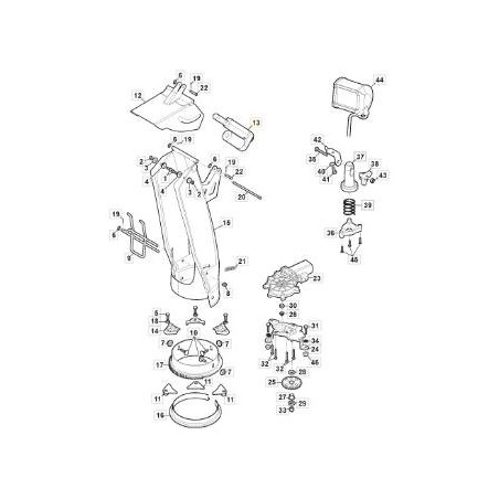 ORIGINAL STIGA SnTh CHIMNEY DEFLECTOR ACTUATOR - 118001008/0 | Newgardenstore.eu