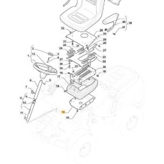 SOPORTE DE SUSPENSIÓN INFERIOR. ASIENTO ORIGINAL STIGA PFM CTF - 387785203/1 | Newgardenstore.eu