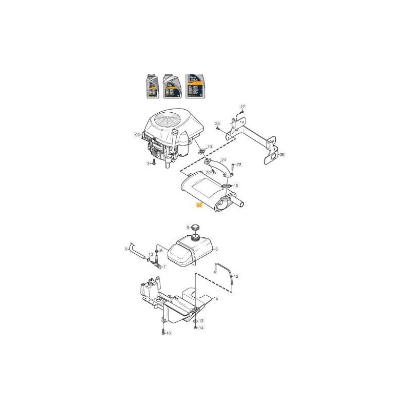 EXHAUST KIT OLD VILLA ORIGINAL STIGA - 387753302/1