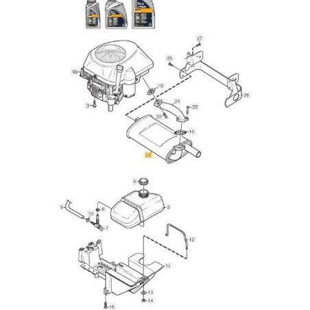 AUSPUFF-KIT OLD VILLA ORIGINAL STIGA - 387753302/1 | Newgardenstore.eu