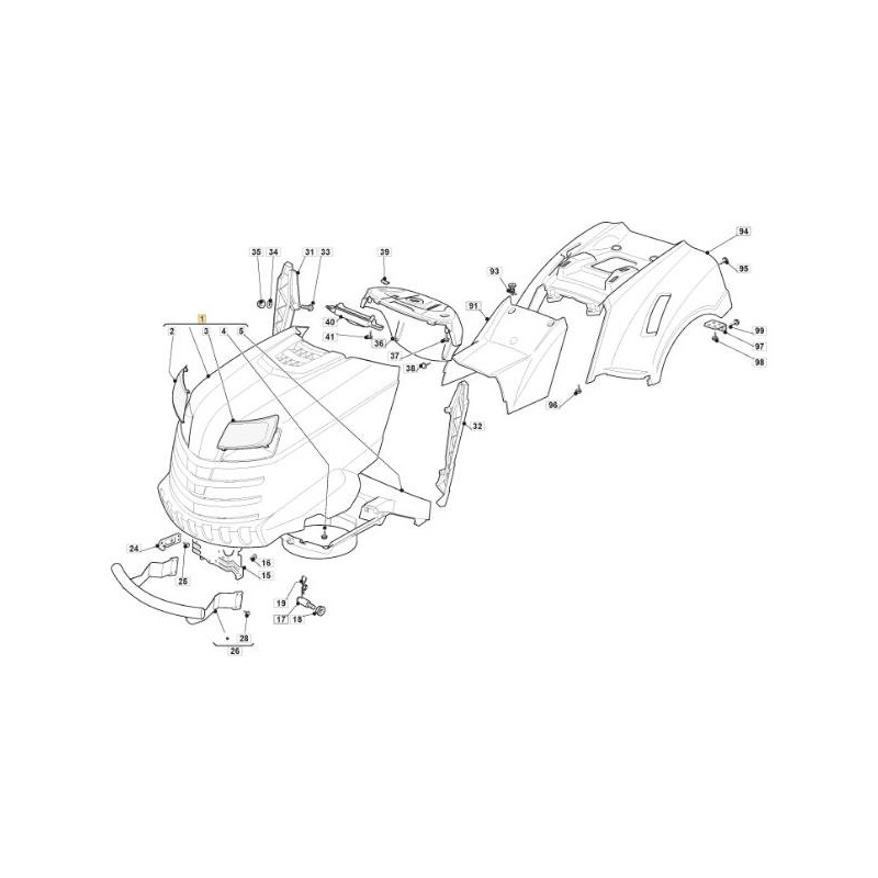 OBERE MOTORHAUBE NJA DOPPEL + MASKE SCHWARZ 901510 ORIGINAL STIGA - 382076969/0