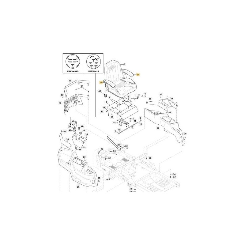 ORIGINAL STIGA SEAT ARMRESTS KIT - 118830678/0
