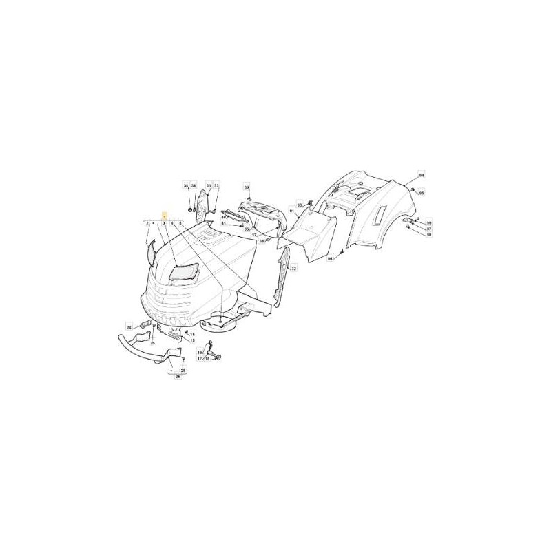 OBERE MOTORHAUBE NJA DOPPEL + MASKE WEISS R9003 ORIGINAL STIGA - 382076962/0