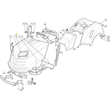 UPPER BONNET NJA DOUBLE + MASK WHITE R9003 ORIGINAL STIGA - 382076962/0 | Newgardenstore.eu