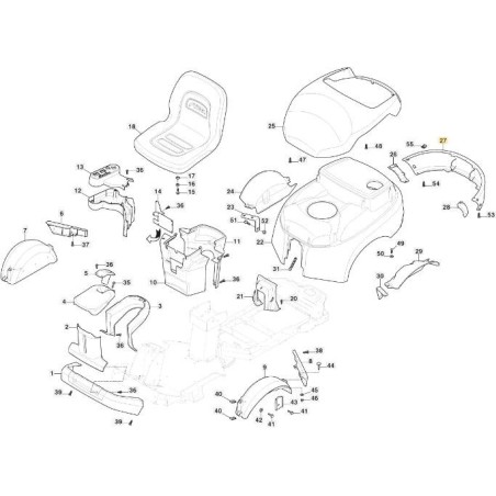 REAR BUMPER VNGS PFM ORIGINAL STIGA - 387457001/0 | Newgardenstore.eu