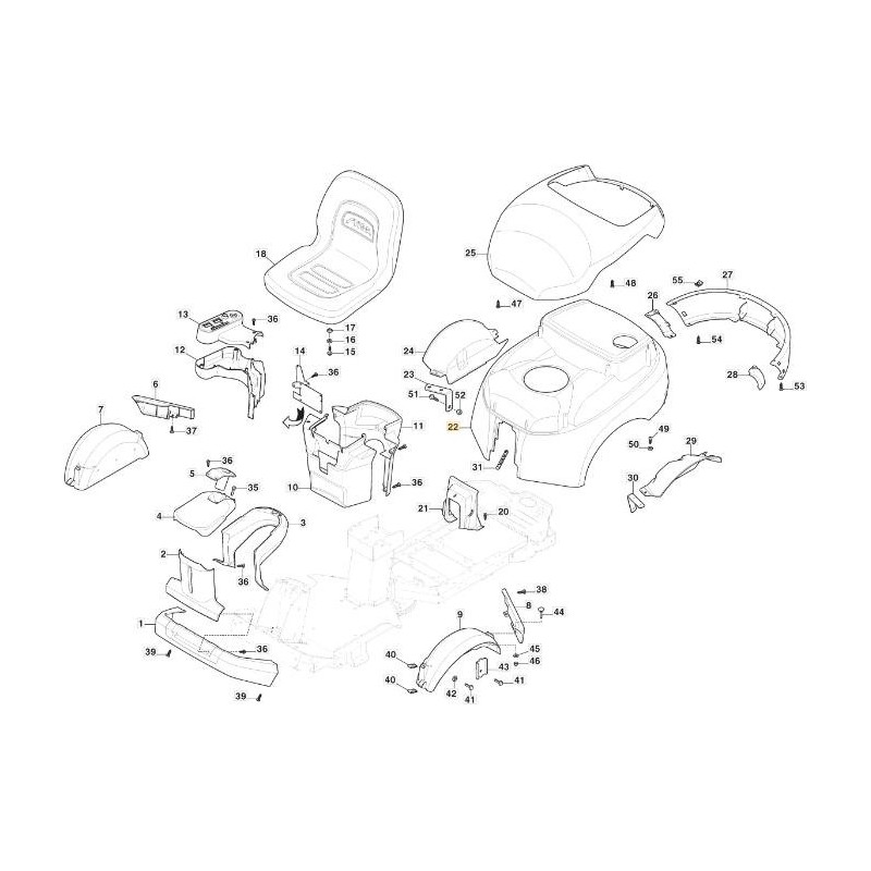 REAR BONNET W/CONVEYOR PC/PCH NCS8000N ORIGINAL STIGA - 337076807/0