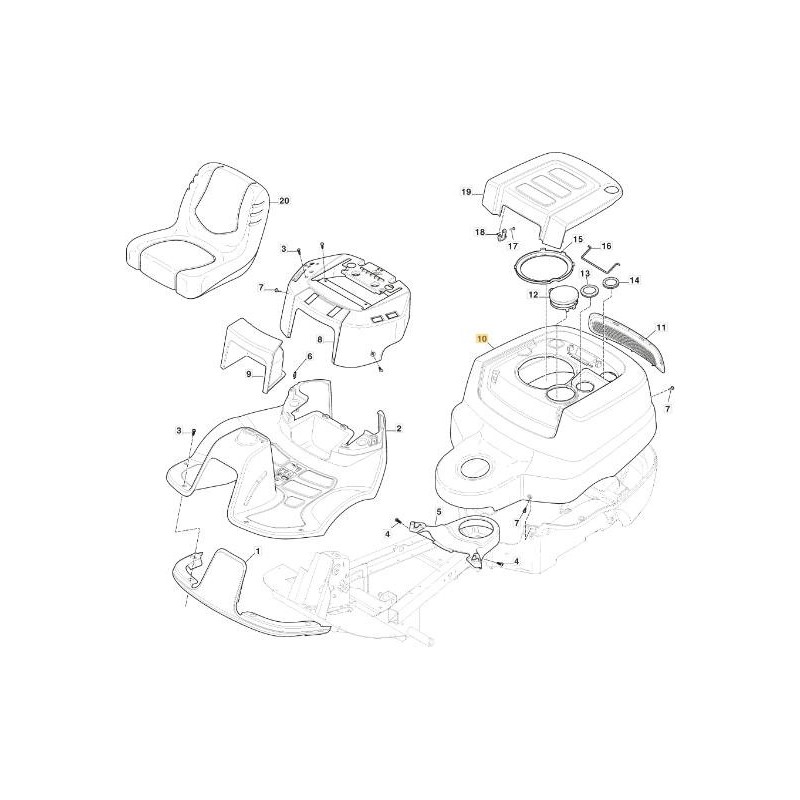 CAPÓ DEL MOTOR NV ROJO RAL 3003 ORIGINAL STIGA - 337076809/0