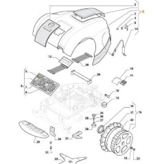 CONJUNTO DE CARCASA ALPINA AR1 500 ORIGINAL STIGA - 112600195/0
