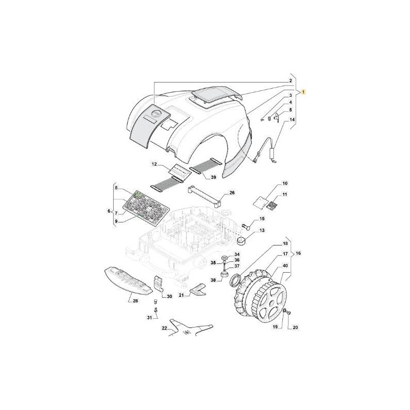CONJUNTO DE CARCASA ALPINA AR1 500 ORIGINAL STIGA - 112600195/0