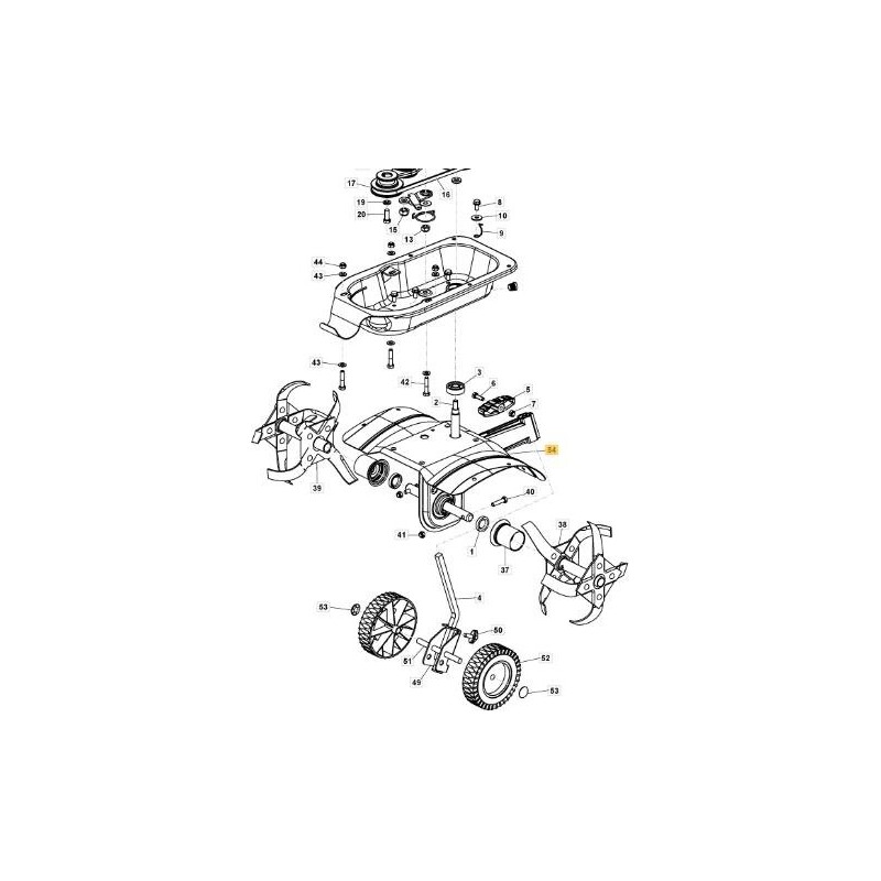 CARTER D'ENGRENAGES JAUNE ORIGINAL STIGA - 1483-2037-01