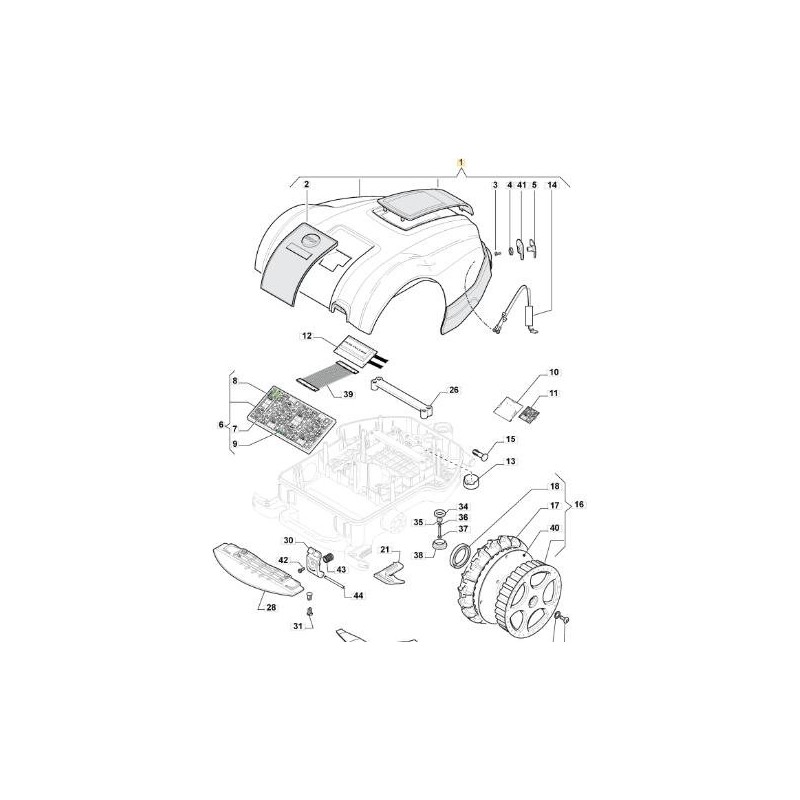 COVER ASSEMBLY AR1 500 ORIGINAL STIGA - 112600240/0