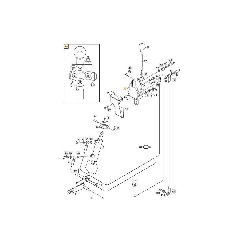 HYDR. VALVE ORIGINAL STIGA PLATE LIFTING - 1134-7743-01