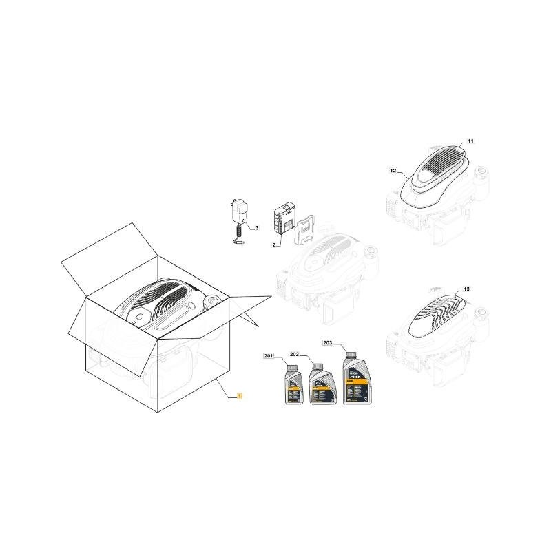 Kompletter Motor für STIGA WBE200LS COMBI TWINCLIP Rasenmäher 118552525/0