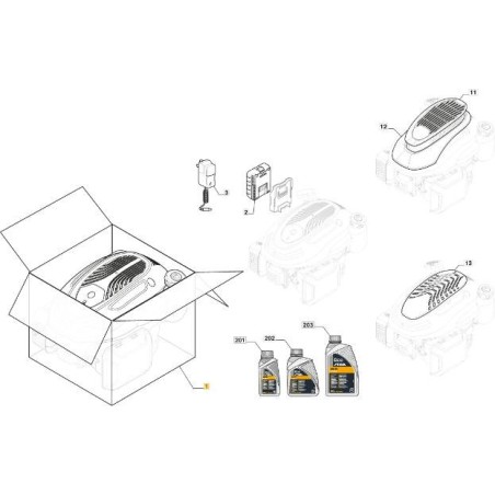 Complete engine for STIGA WBE200LS COMBI TWINCLIP lawnmower 118552525/0 | Newgardenstore.eu
