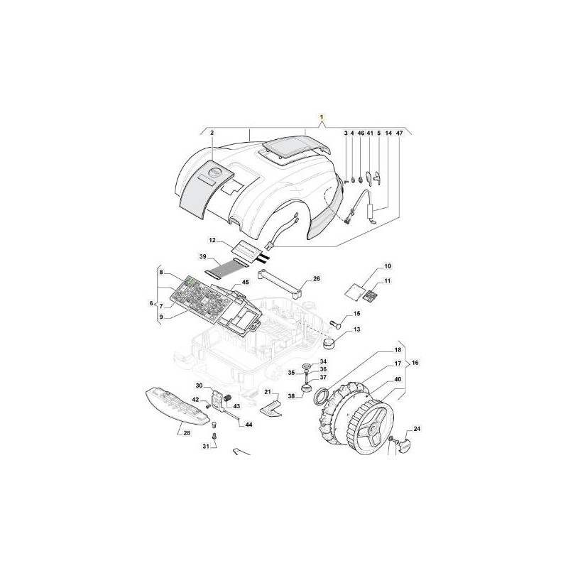 ORIGINAL STIGA M3 AUTOCLIP GEHÄUSEBAUGRUPPE – 112600373/0