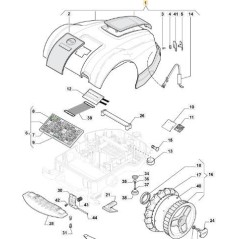 GRUPPO CALOTTA AUTOCLIP 223 ORIGINALE STIGA - 112600236/0 | Newgardenstore.eu