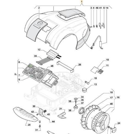 GRUPPO CALOTTA AUTOCLIP M3 ORIGINALE STIGA - 112600362/0 | Newgardenstore.eu