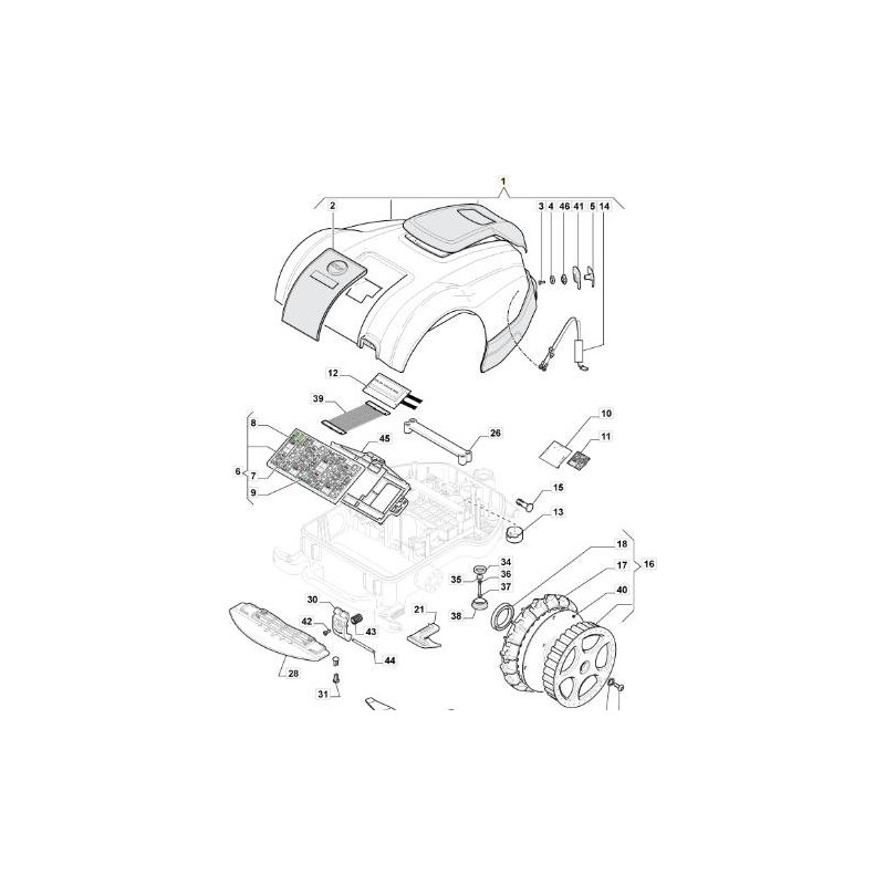 MOUNTFIELD COVER ASSEMBLY MTF2000 ORIGINAL STIGA - 112600358/0