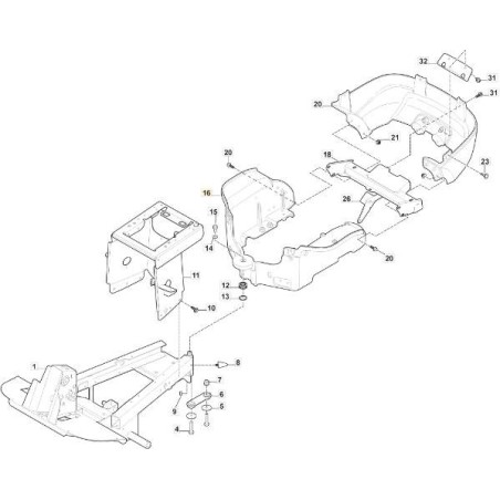 REAR FRONT FRAME PKEL VNG ORIGINAL STIGA - 387800049/0 | Newgardenstore.eu