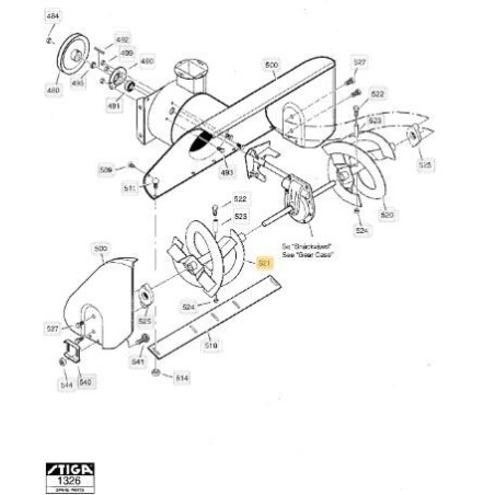 RIGHT AUGER 866 - 928 - 1174HST - 966D ORIGINAL STIGA - 1812-1454-01 | Newgardenstore.eu