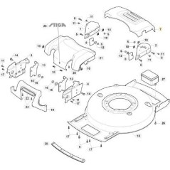REAR CARBON COVER MODEL1 ORIGINAL PAINT STIGA - 381390128/0 | Newgardenstore.eu