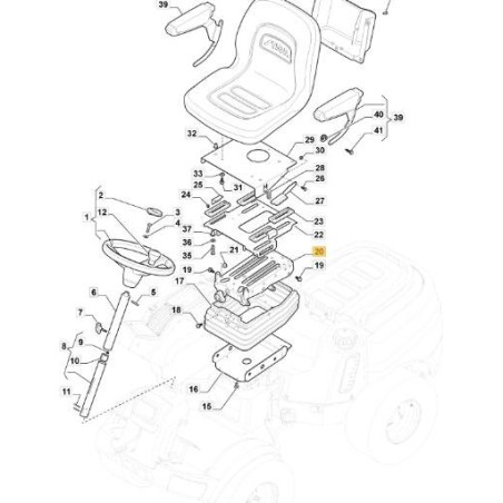 SUSPENSIONES. ASIENTO ORIGINAL STIGA PFM - 387754201/3 | Newgardenstore.eu