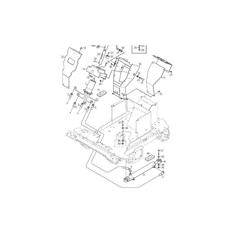CYLINDER WITH PISTON Ø 50mm L-453.5mm x ST ORIGINAL STIGA - 1135-2808-01