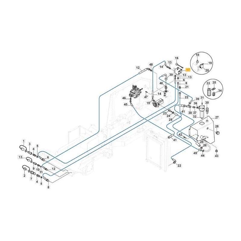 COLLETTORE IDR. POSTERIORE SX BLOCCO PTO ORIGINALE STIGA - 1134-7127-02